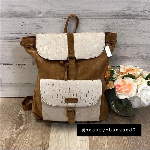 Jane Marie Bags Cowhide Real Suede Backpack Poshmark